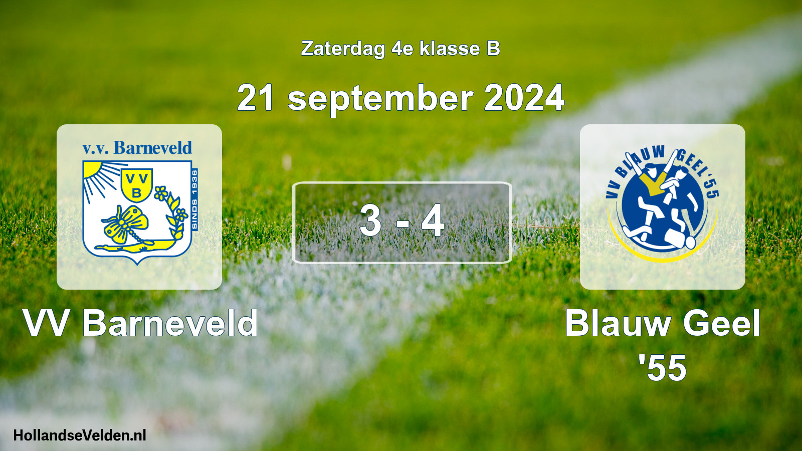 Total number of matches played: VV Barneveld - Blauw Geel '55 3 - 4 (21 September 2024)