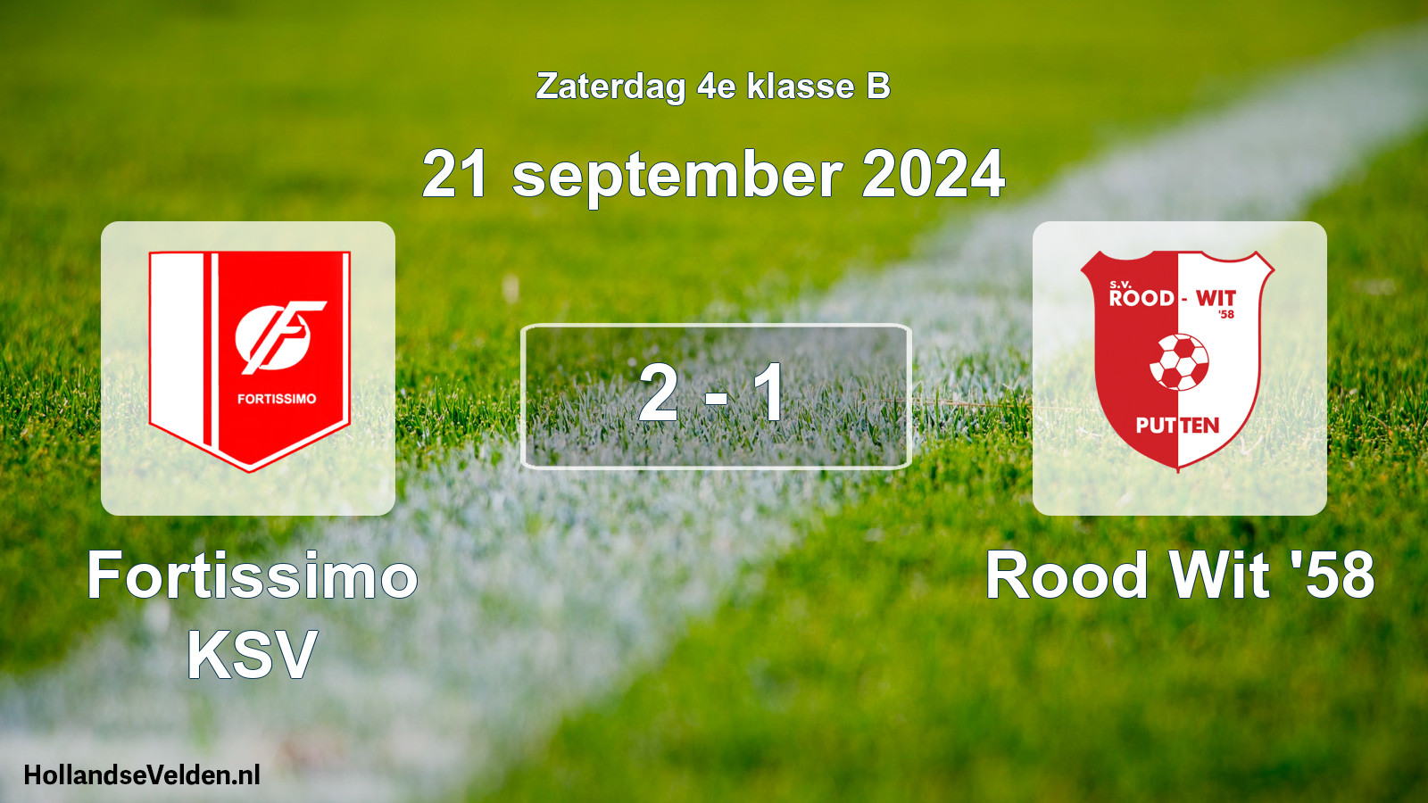 Total number of matches played: Fortissimo KSV - Rood Wit '58 2 - 1 (21 September 2024)