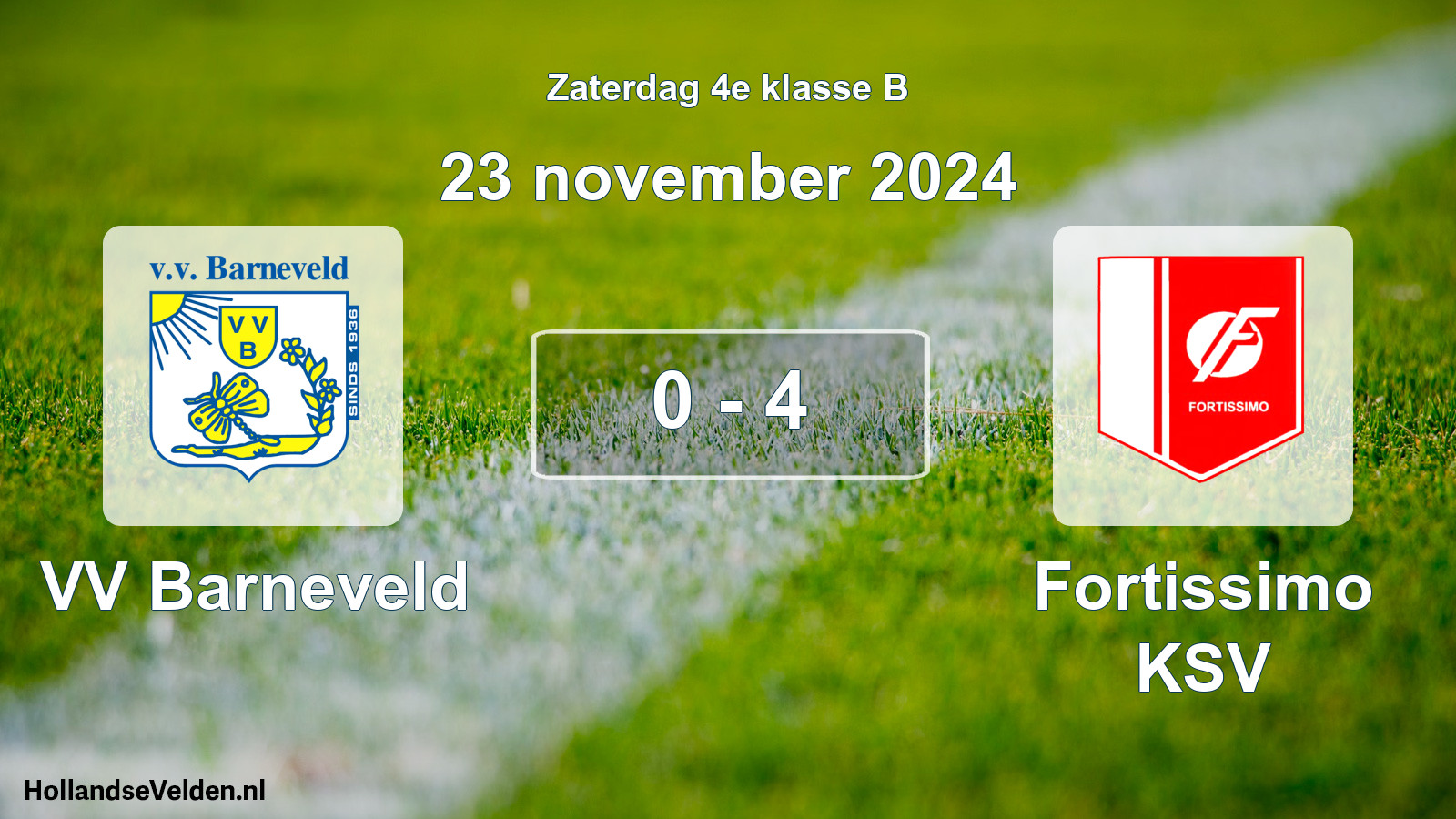 Total number of matches played: VV Barneveld - Fortissimo KSV 0 - 4 (23 November 2024)