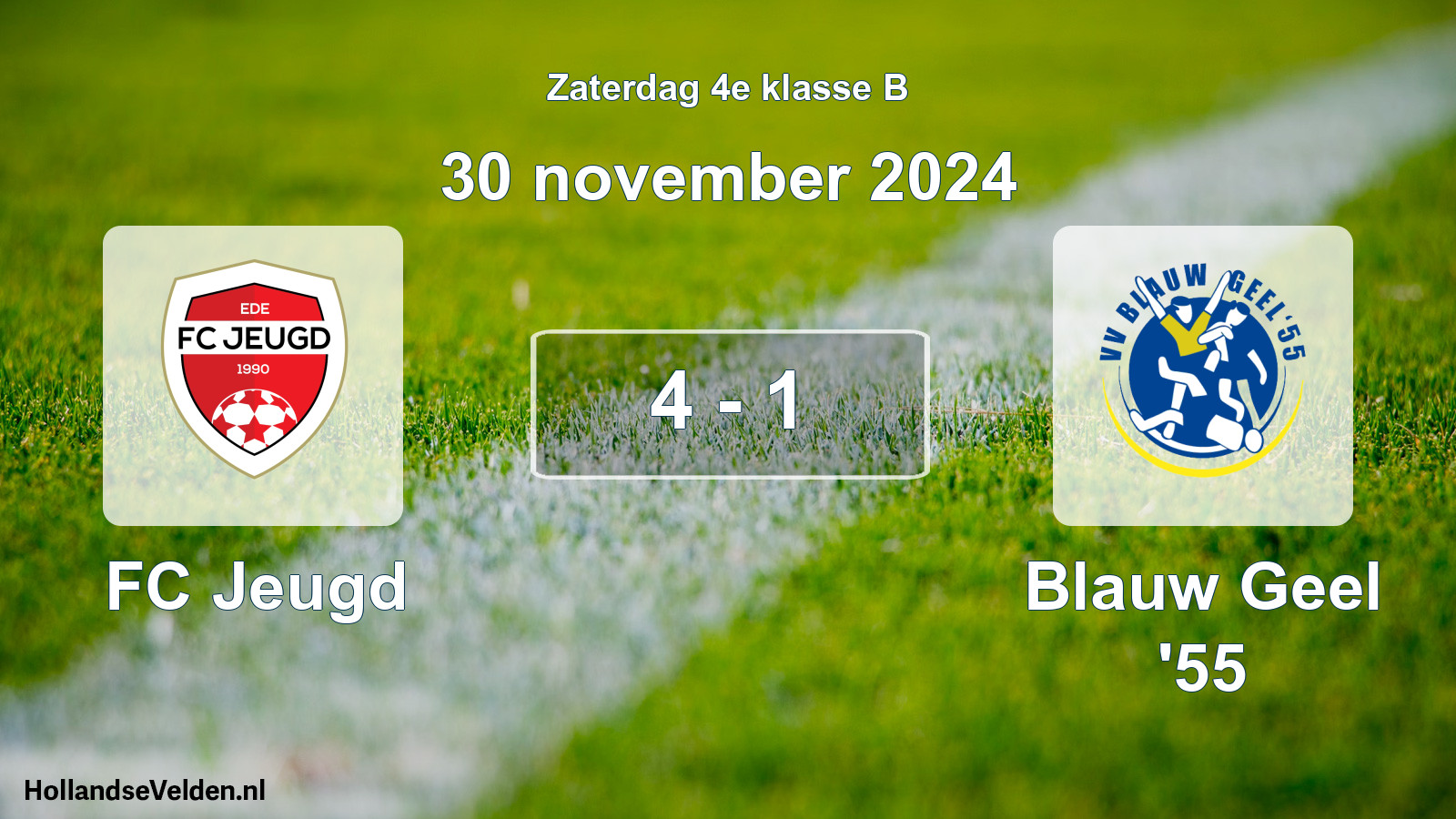 Total number of matches played: FC Jeugd - Blauw Geel '55 4 - 1 (30 November 2024)