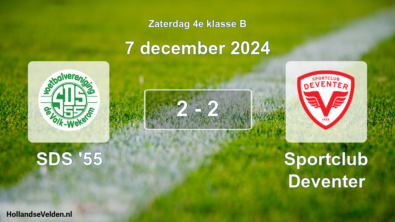 Total number of matches played: SDS '55 - Sportclub Deventer 2 - 2 (7 December 2024)