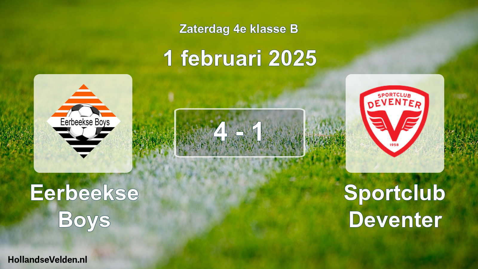 Total number of matches played: Eerbeekse Boys - Sportclub Deventer 4 - 1 (1 February 2025)