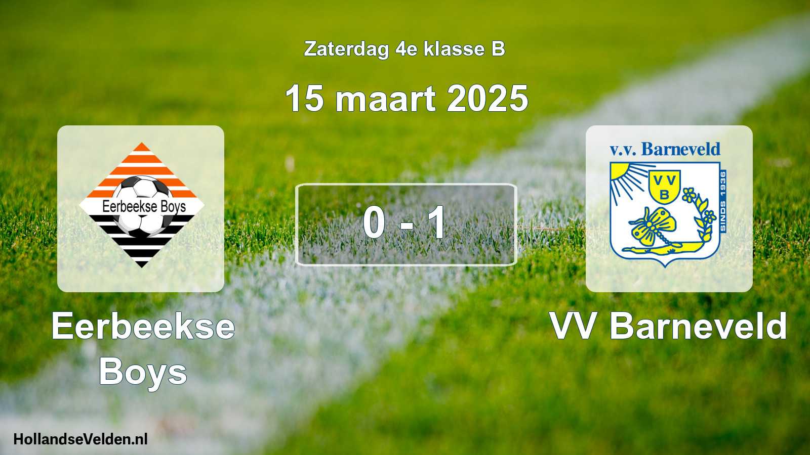 Total number of matches played: Eerbeekse Boys - VV Barneveld 0 - 1 (15 March 2025)