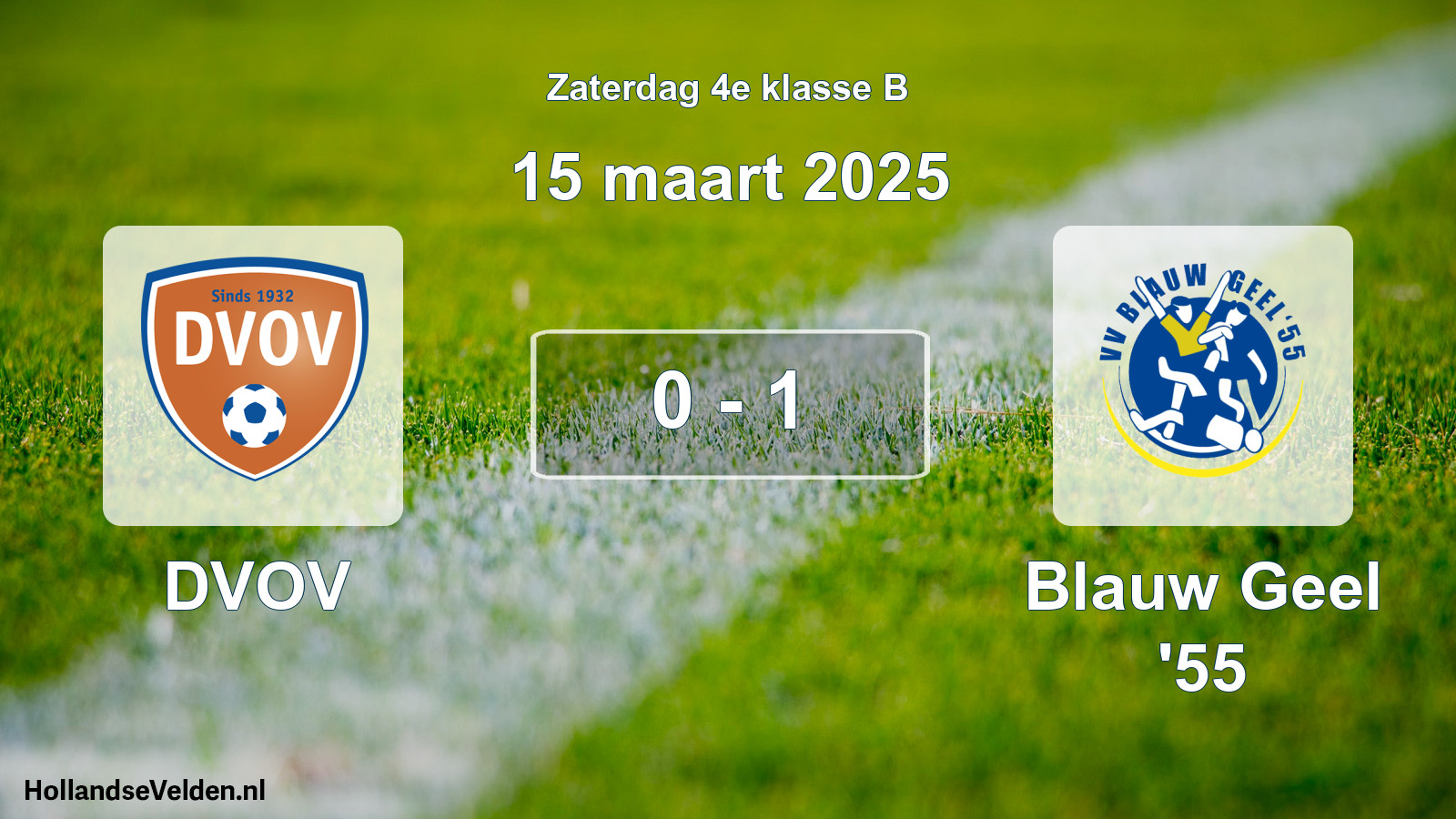 Total number of matches played: DVOV - Blauw Geel '55 0 - 1 (15 March 2025)