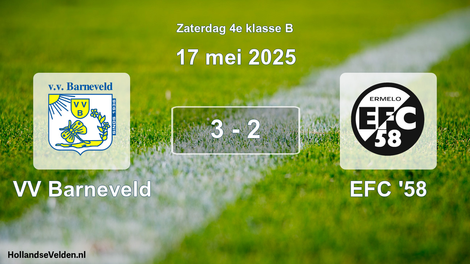 Total number of matches played: VV Barneveld - EFC '58 3 - 2 (17 May 2025)