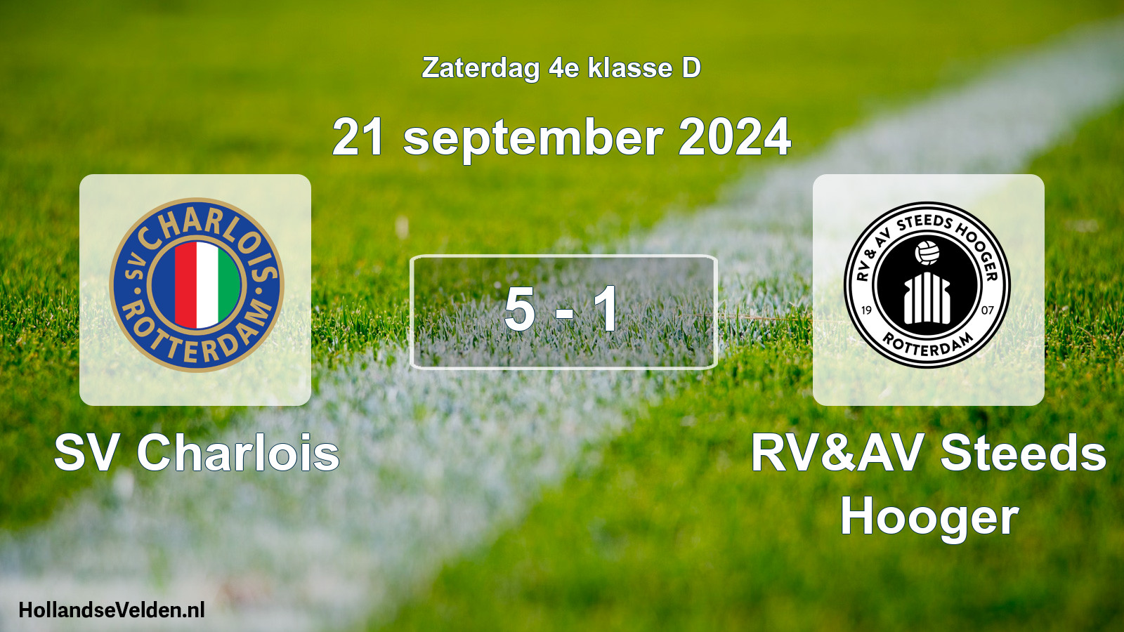 Total number of matches played: SV Charlois - RV&AV Steeds Hooger 5 - 1 (21 September 2024)