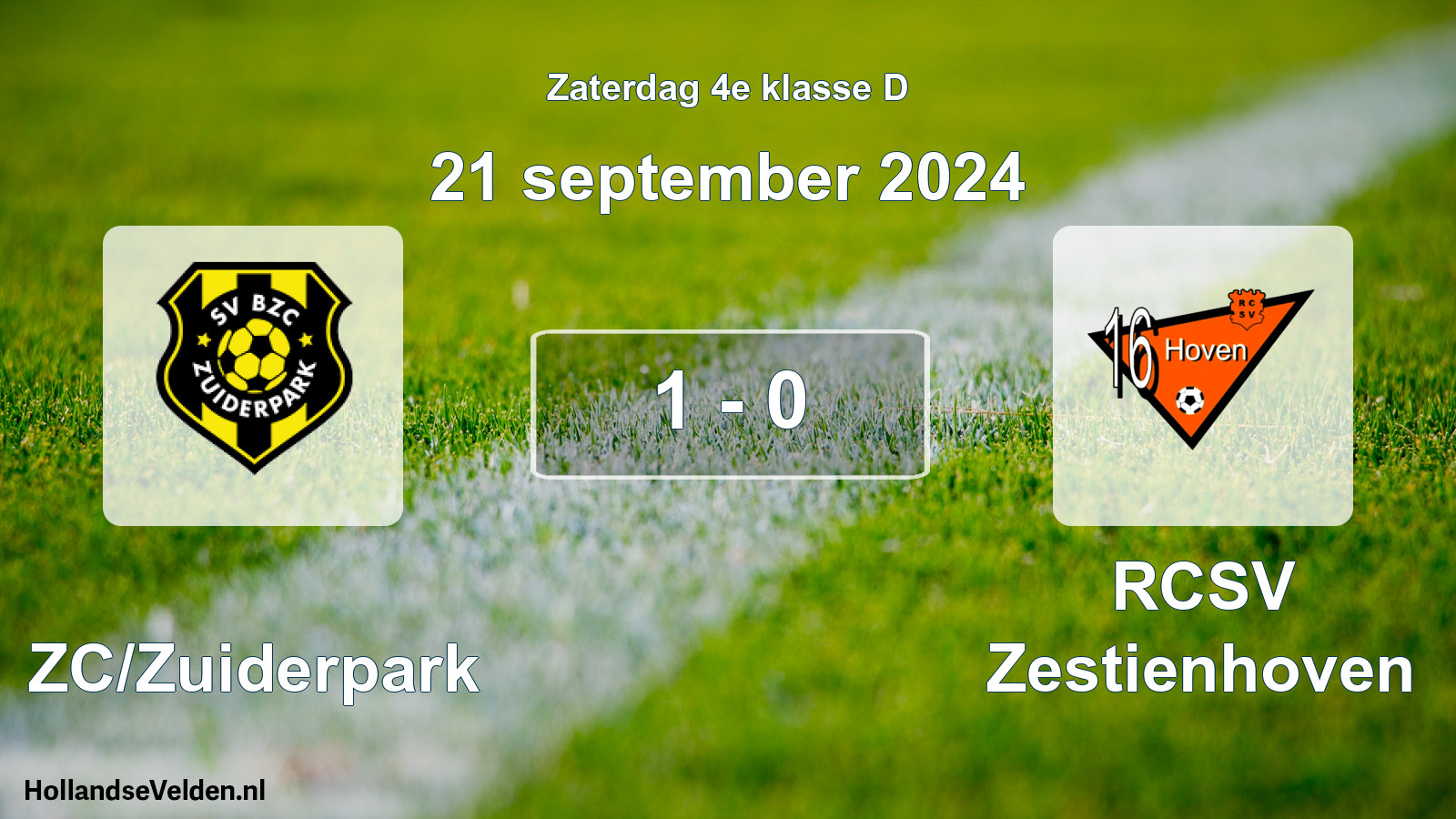Total number of matches played: BZC/Zuiderpark - RCSV Zestienhoven 1 - 0 (21 September 2024)