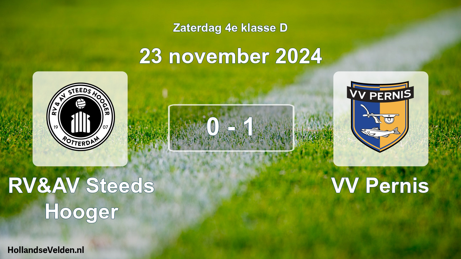 Total number of matches played: RV&AV Steeds Hooger - VV Pernis 0 - 1 (23 November 2024)