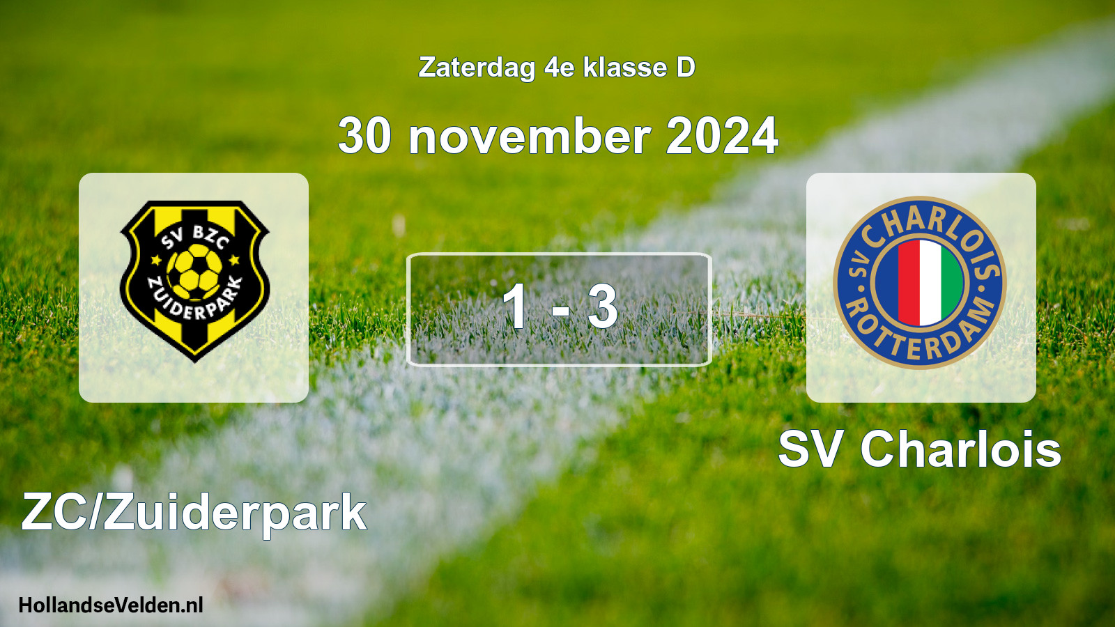 Total number of matches played: BZC/Zuiderpark - SV Charlois 1 - 3 (30 November 2024)