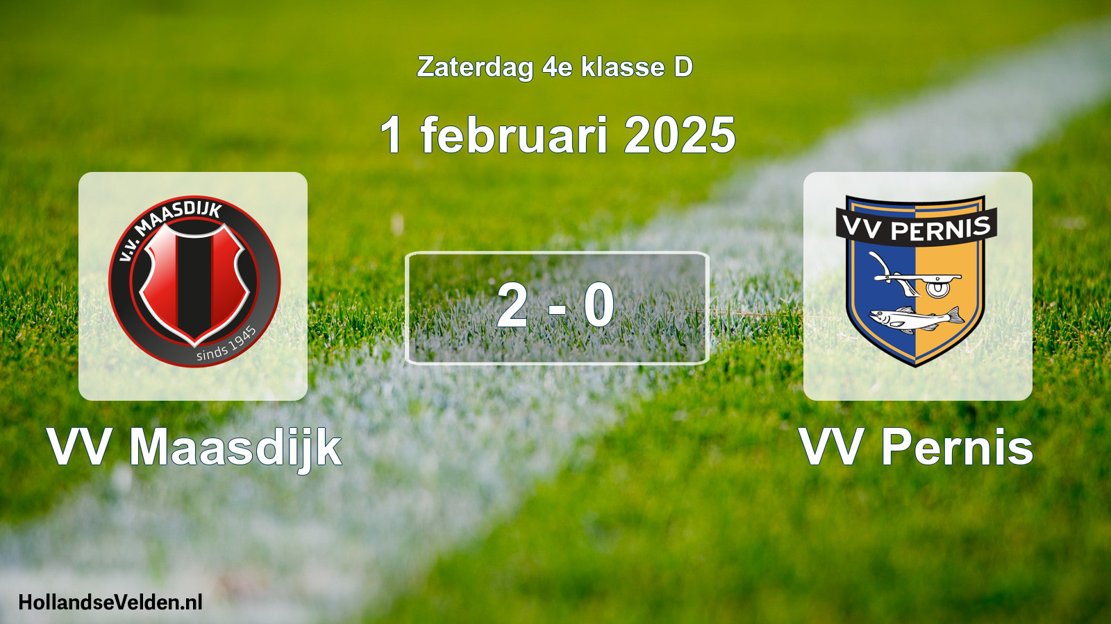 Total number of matches played: VV Maasdijk - VV Pernis 2 - 0 (1 February 2025)