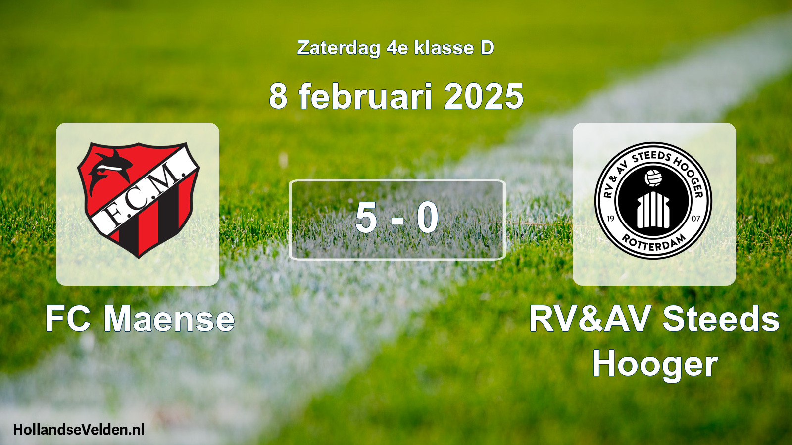 Total number of matches played: FC Maense - RV&AV Steeds Hooger 5 - 0 (8 February 2025)