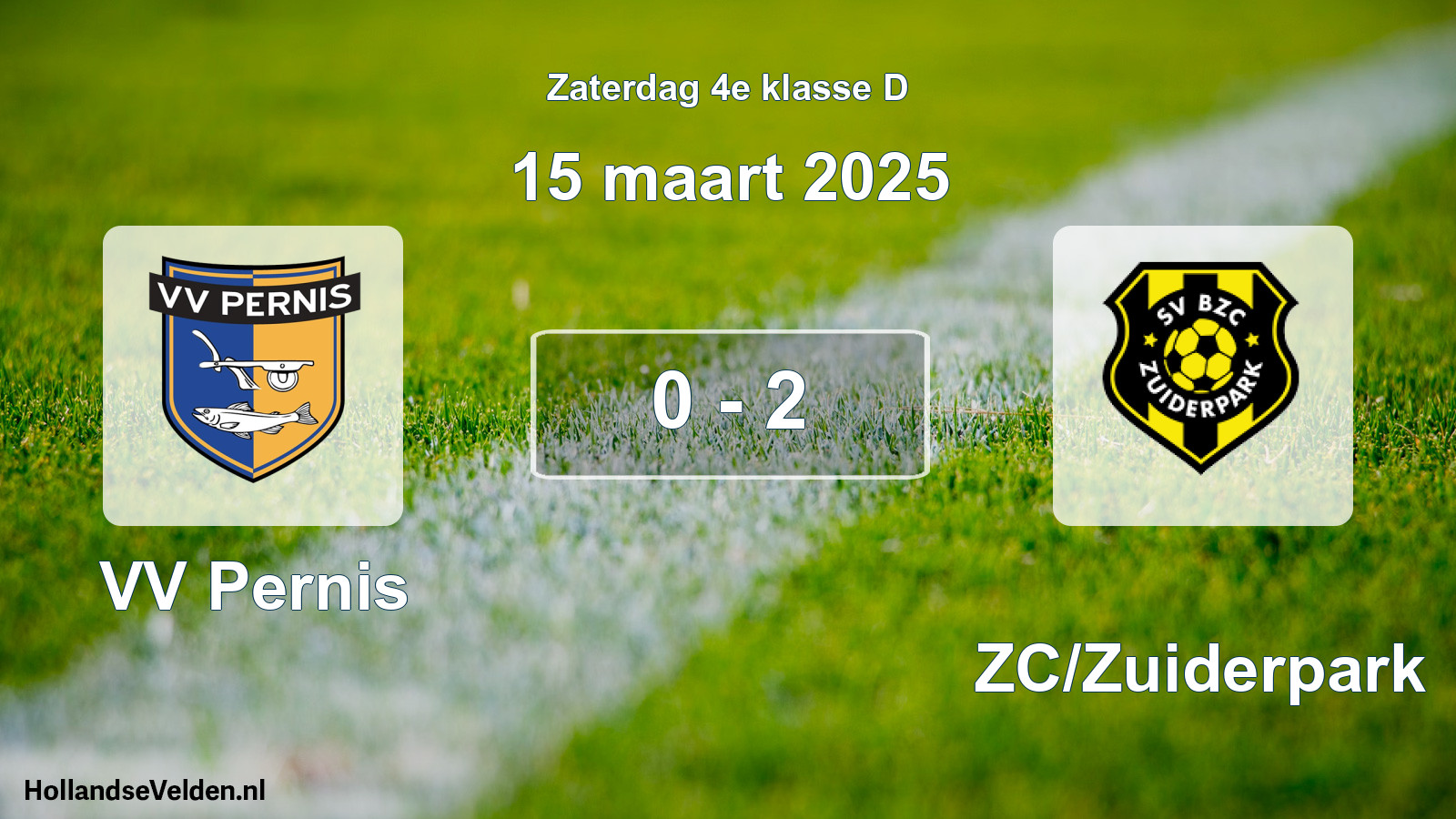 Total number of matches played: VV Pernis - BZC/Zuiderpark 0 - 2 (15 March 2025)