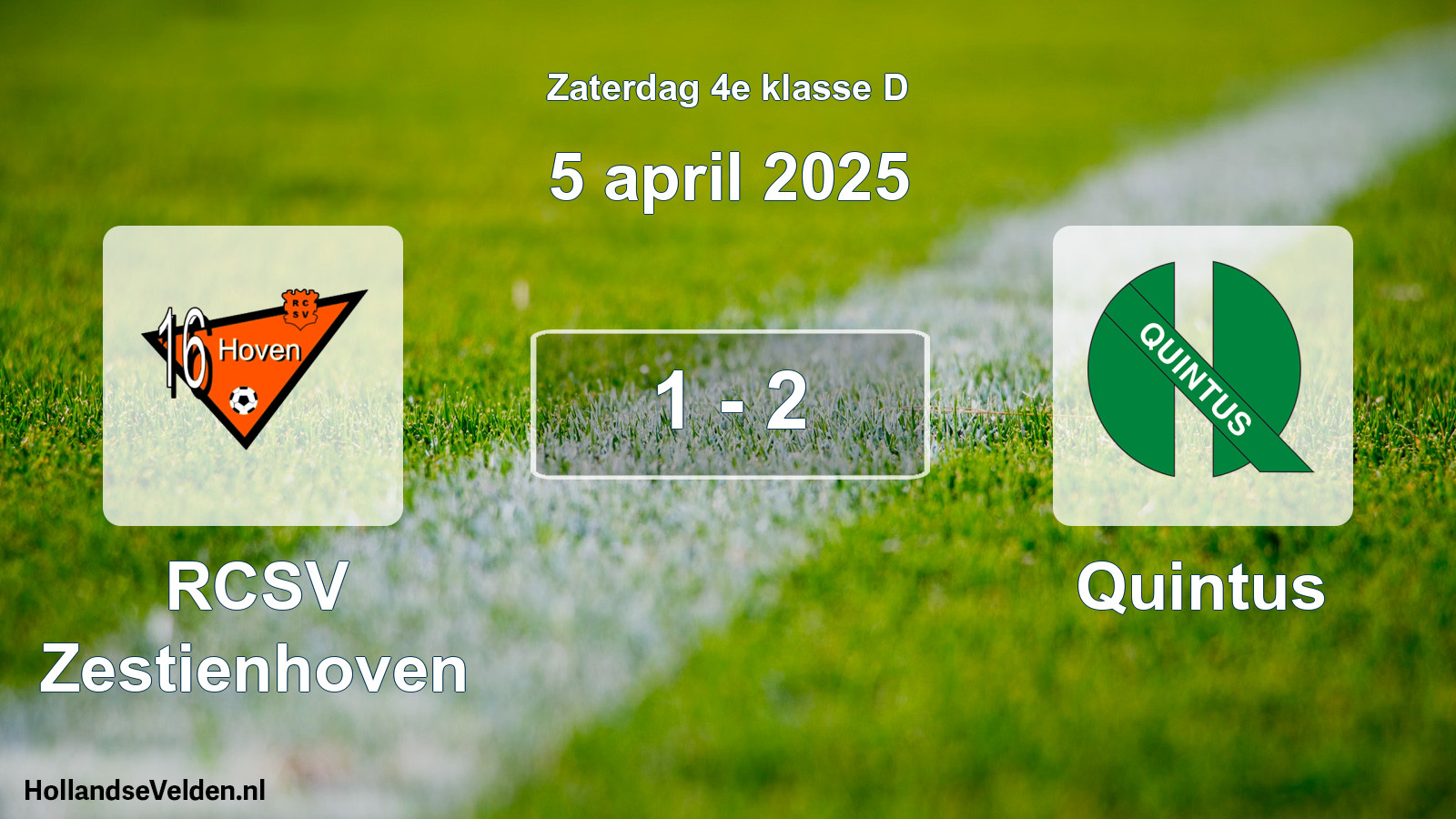 Total number of matches played: RCSV Zestienhoven - Quintus 1 - 2 (5 April 2025)