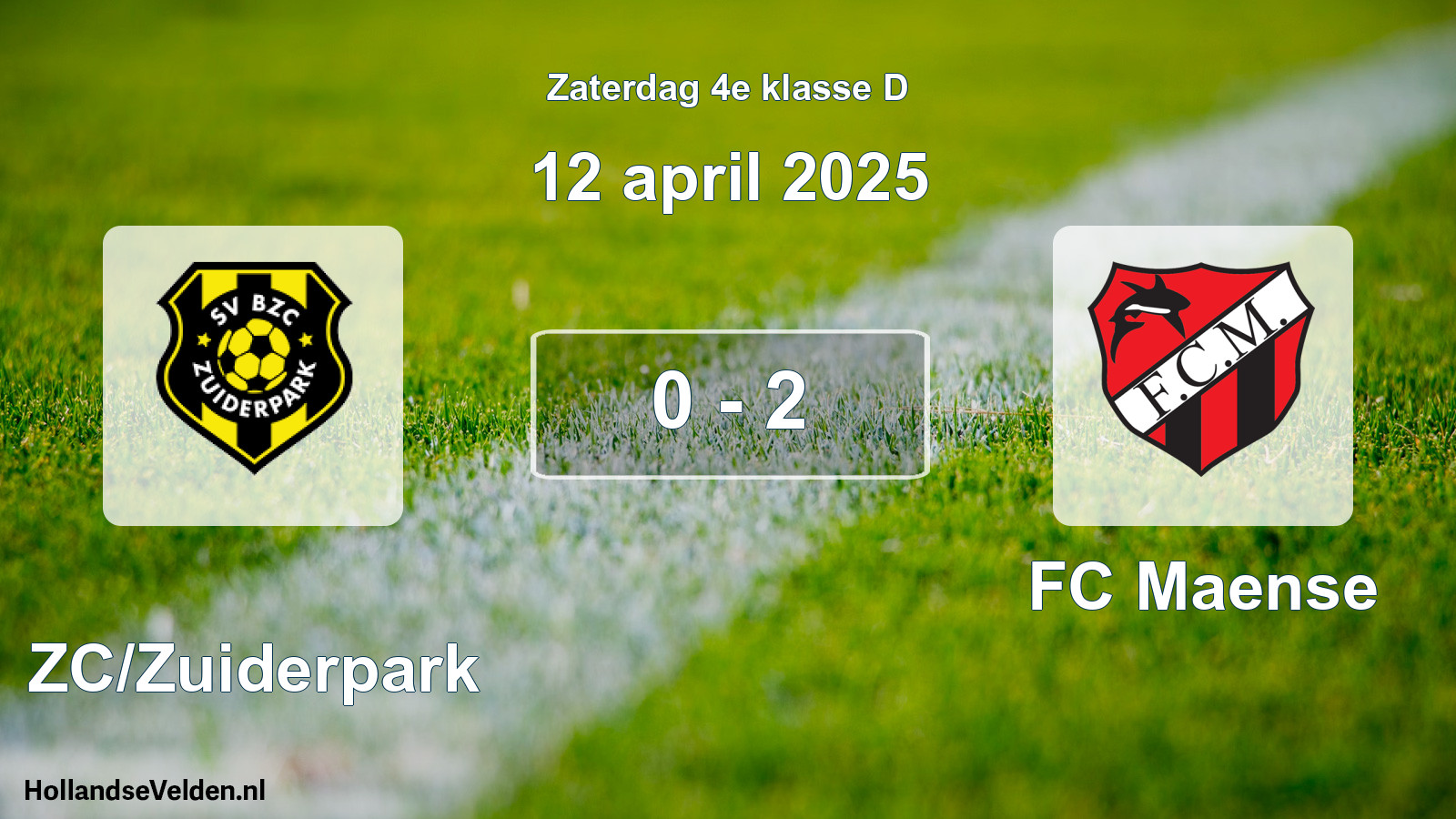 Total number of matches played: BZC/Zuiderpark - FC Maense 0 - 2 (12 April 2025)