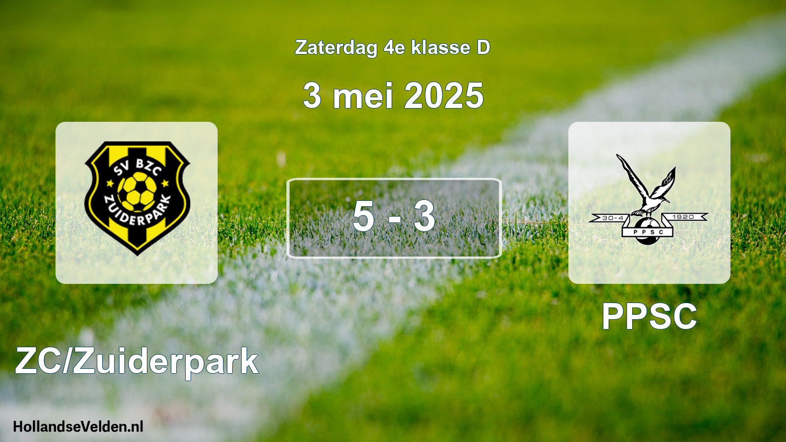 Total number of matches played: BZC/Zuiderpark - PPSC 5 - 3 (3 May 2025)