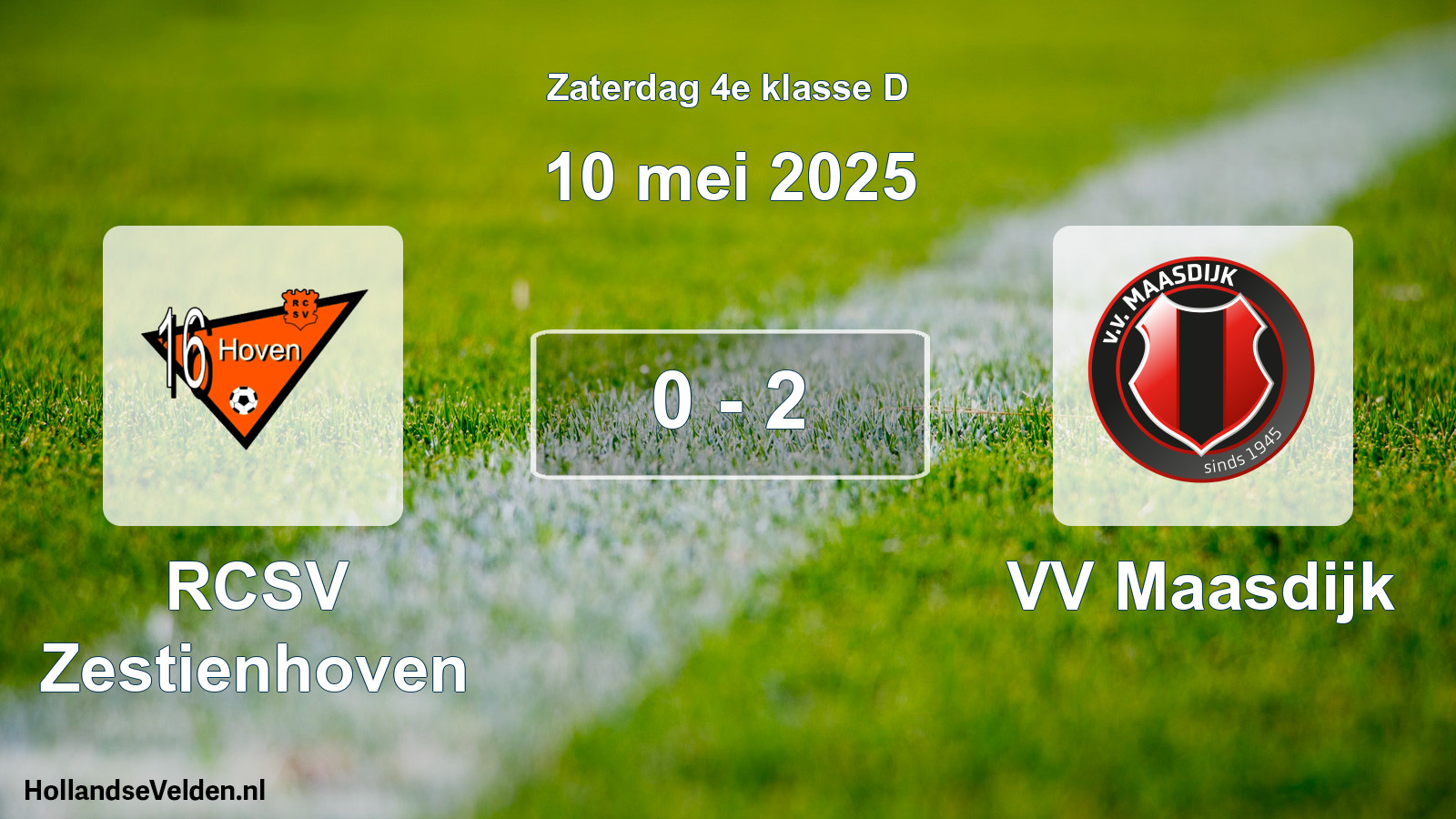 Total number of matches played: RCSV Zestienhoven - VV Maasdijk 0 - 2 (10 May 2025)