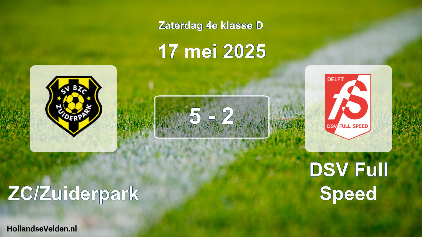 Total number of matches played: BZC/Zuiderpark - DSV Full Speed 5 - 2 (17 May 2025)