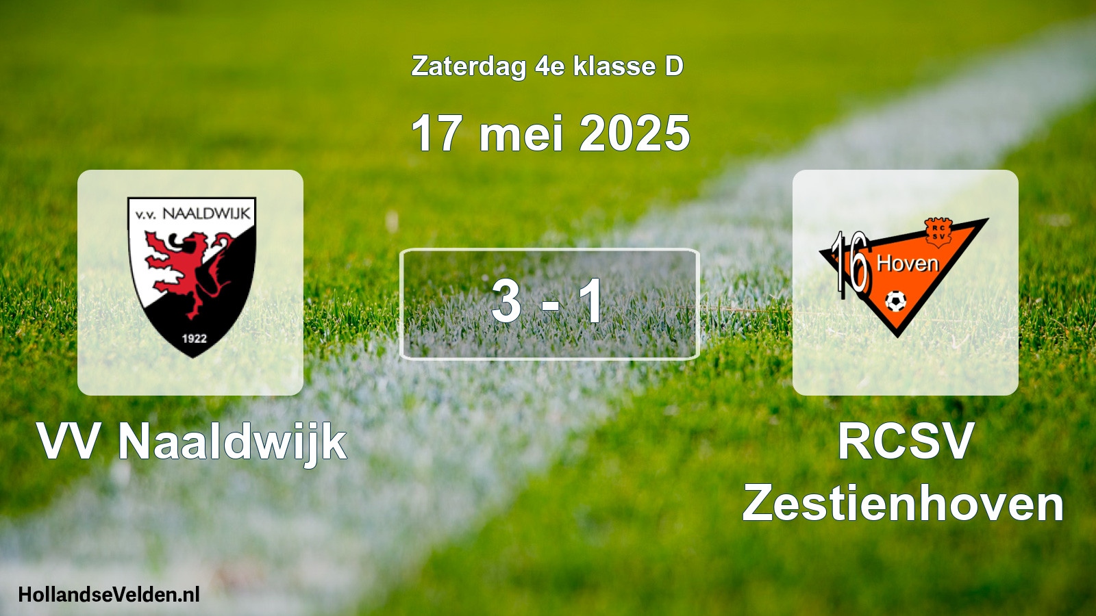 Total number of matches played: VV Naaldwijk - RCSV Zestienhoven 3 - 1 (17 May 2025)
