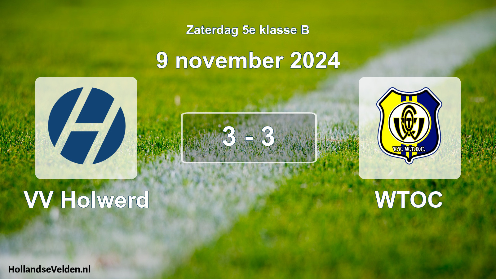 Total number of matches played: VV Holwerd - WTOC 3 - 3 (9 November 2024)