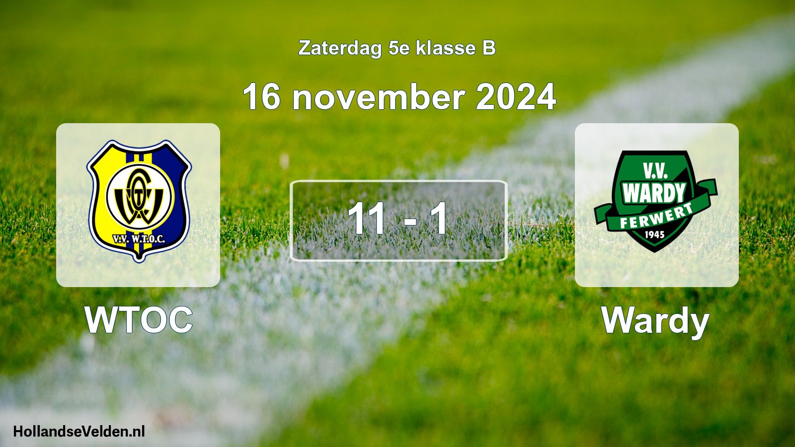 Total number of matches played: WTOC - Wardy 11 - 1 (16 November 2024)