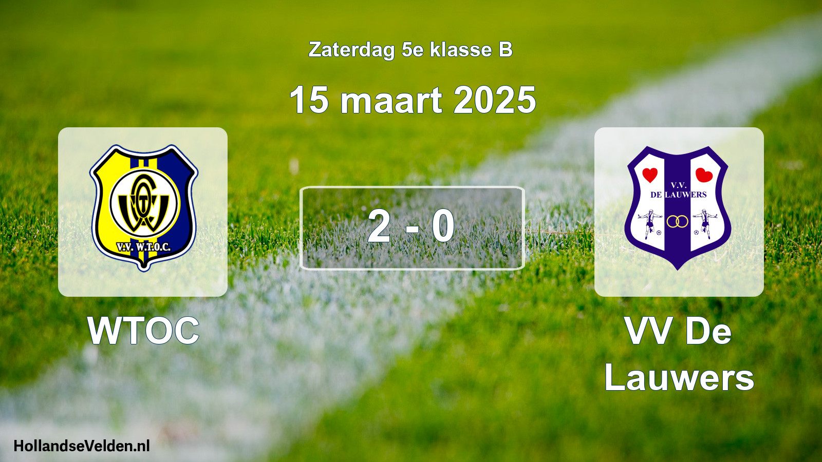 Total number of matches played: WTOC - VV De Lauwers 2 - 0 (15 March 2025)