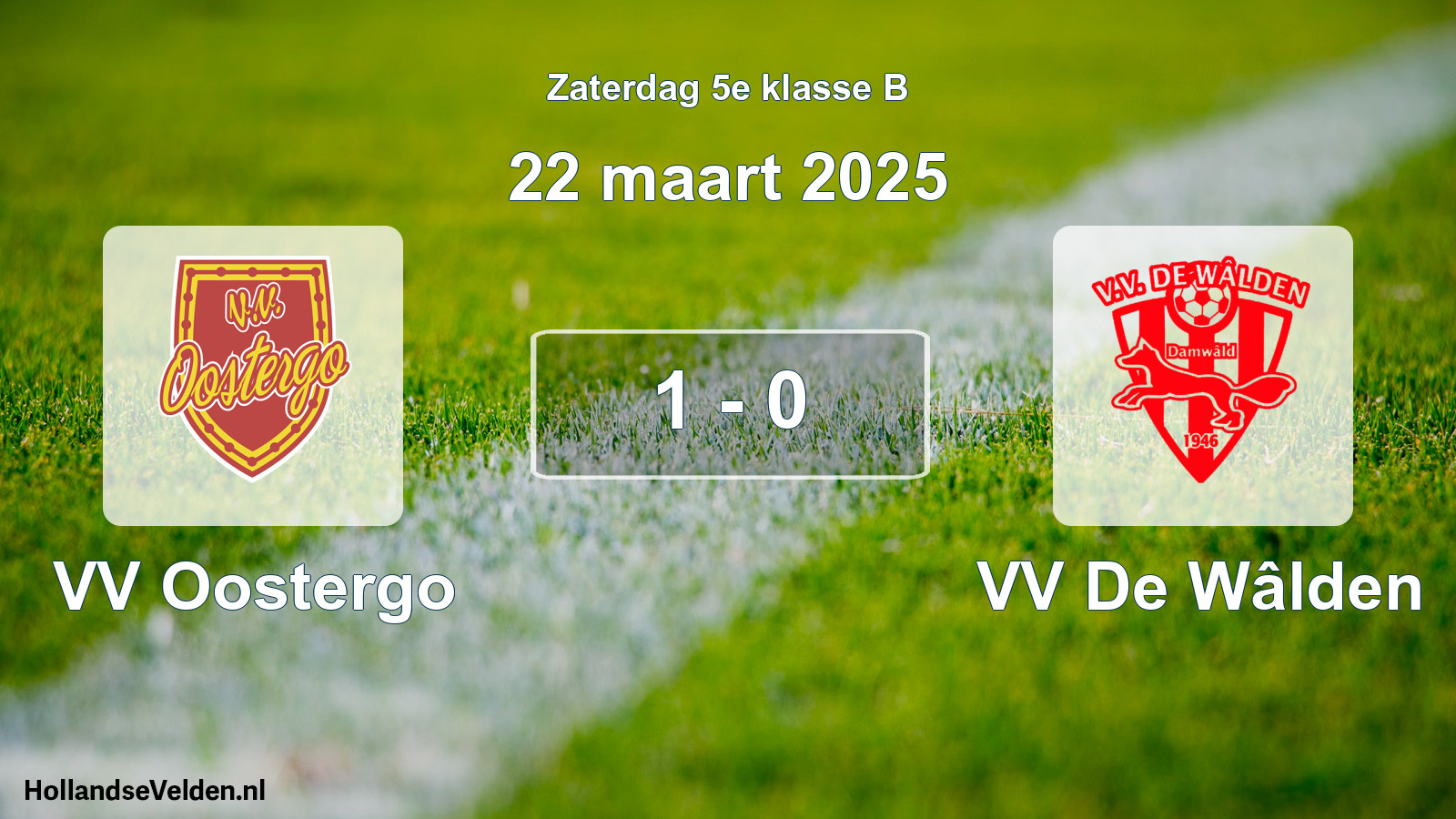 Total number of matches played: VV Oostergo - VV De Wâlden 1 - 0 (22 March 2025)