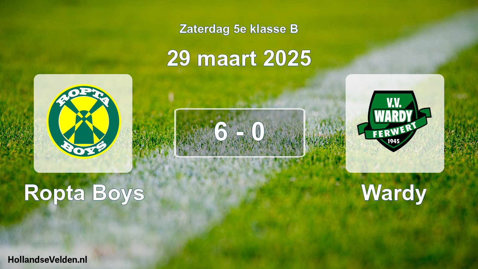 Total number of matches played: Ropta Boys - Wardy 6 - 0 (29 March 2025)