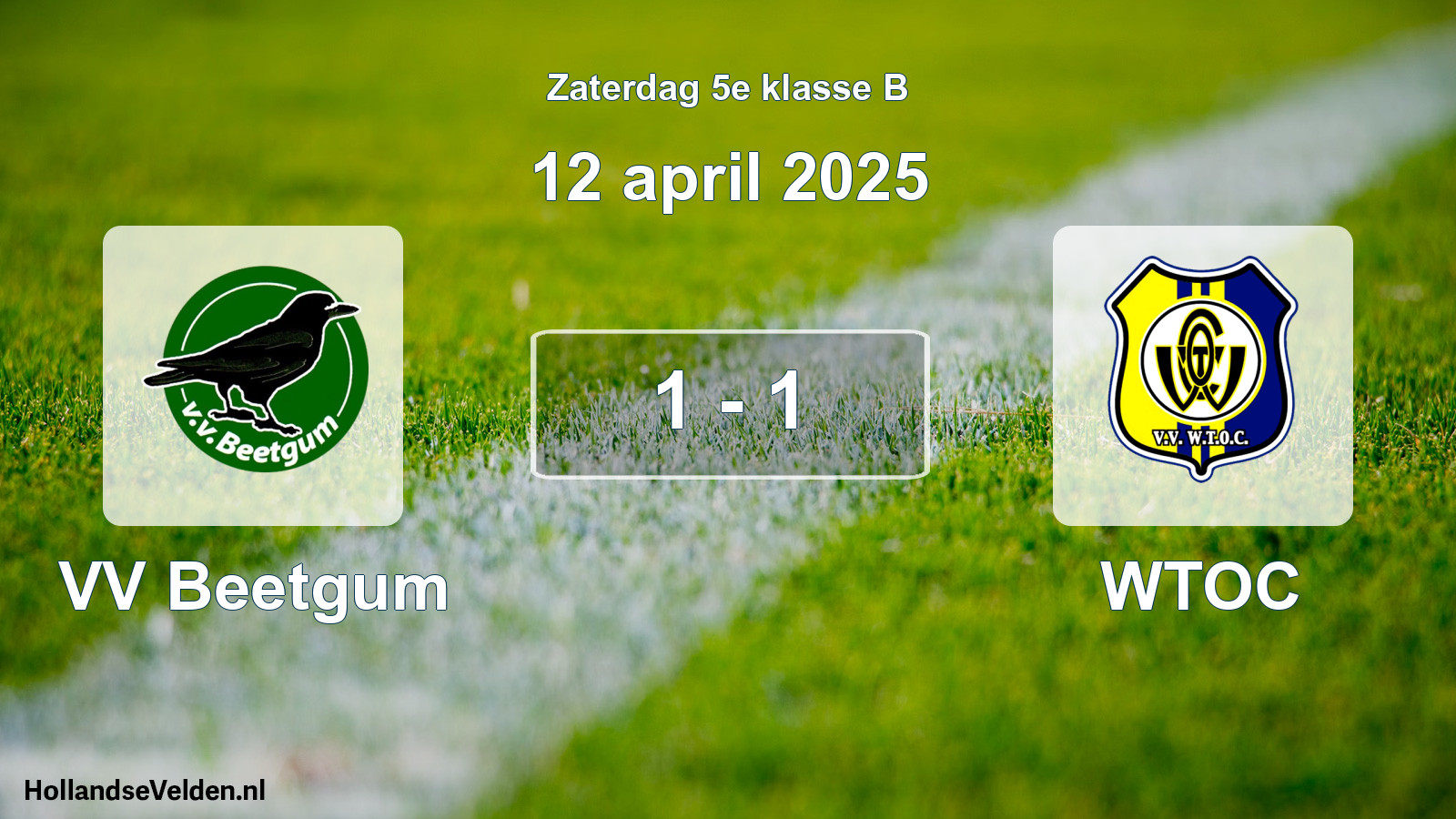 Total number of matches played: VV Beetgum - WTOC 1 - 1 (12 April 2025)