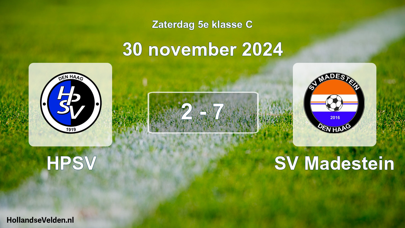 Total number of matches played: HPSV - SV Madestein 2 - 7 (30 November 2024)