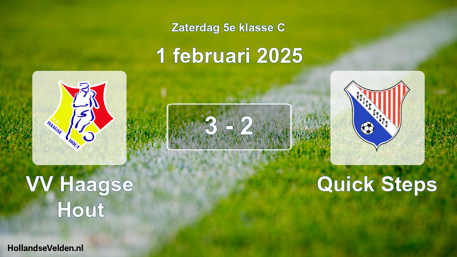 Total number of matches played: VV Haagse Hout - Quick Steps 3 - 2 (1 February 2025)