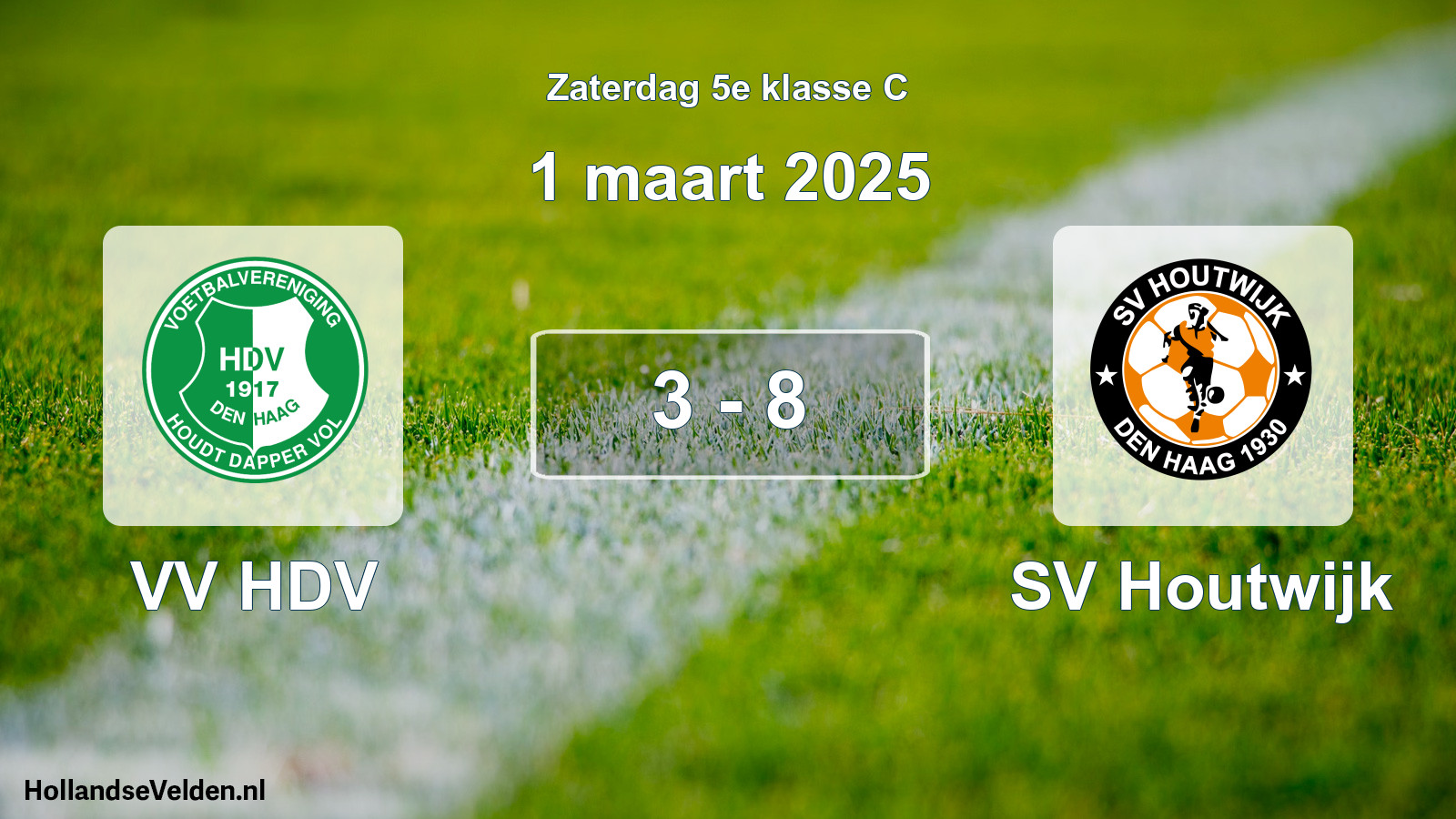 Total number of matches played: VV HDV - SV Houtwijk 3 - 8 (1 March 2025)