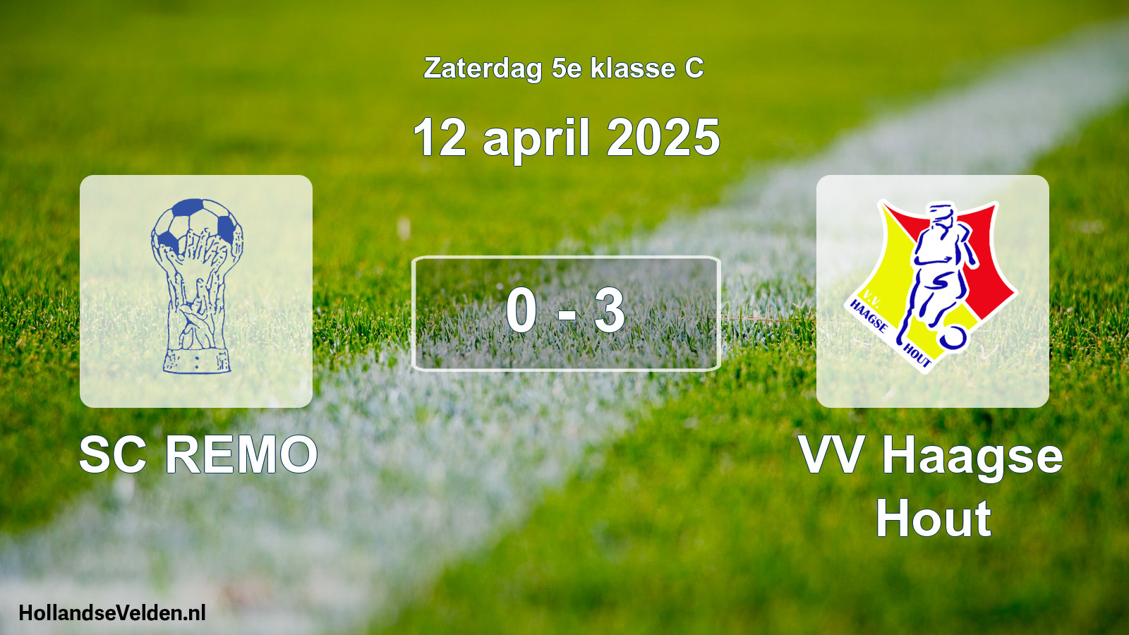 Total number of matches played: SC REMO - VV Haagse Hout 0 - 3 (12 April 2025)