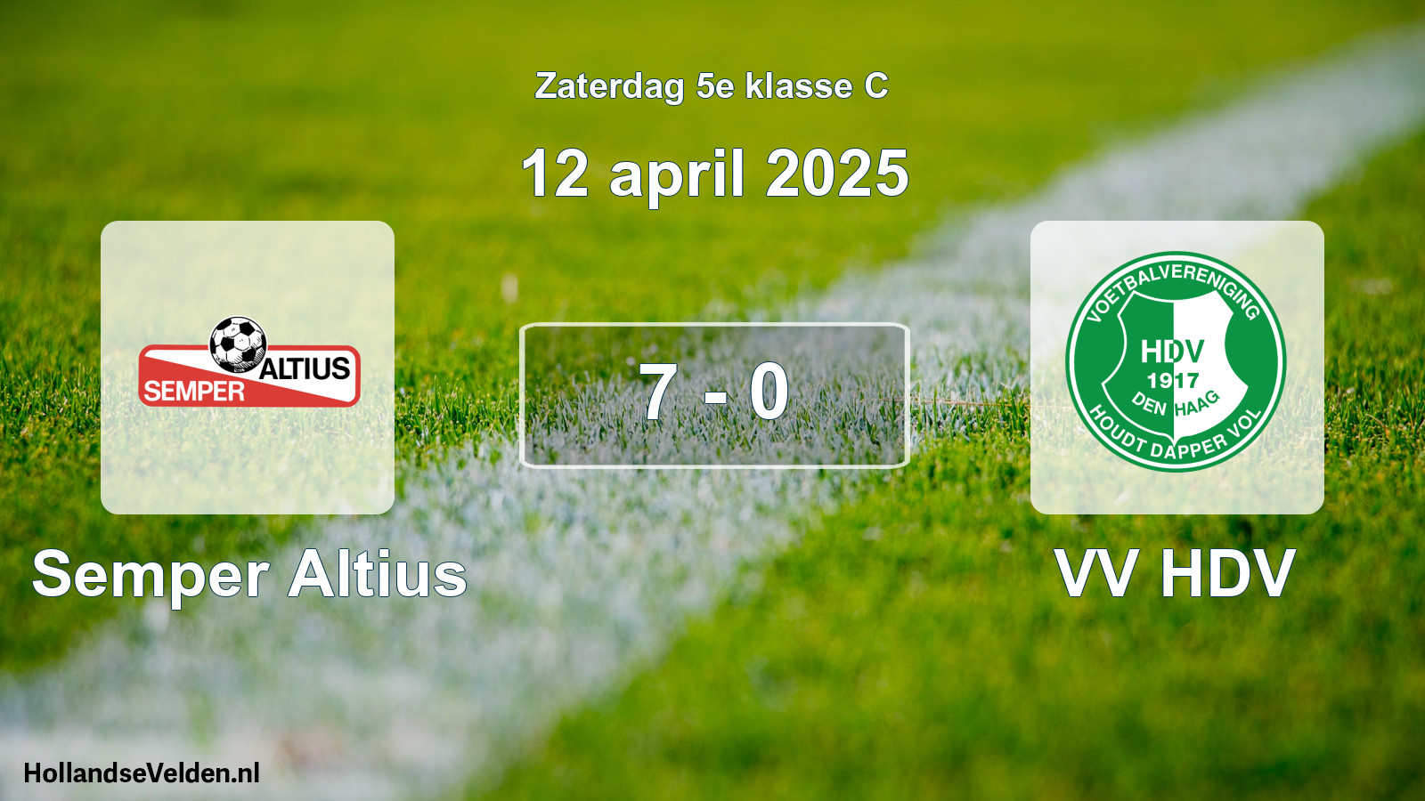 Total number of matches played: Semper Altius - VV HDV 7 - 0 (12 April 2025)