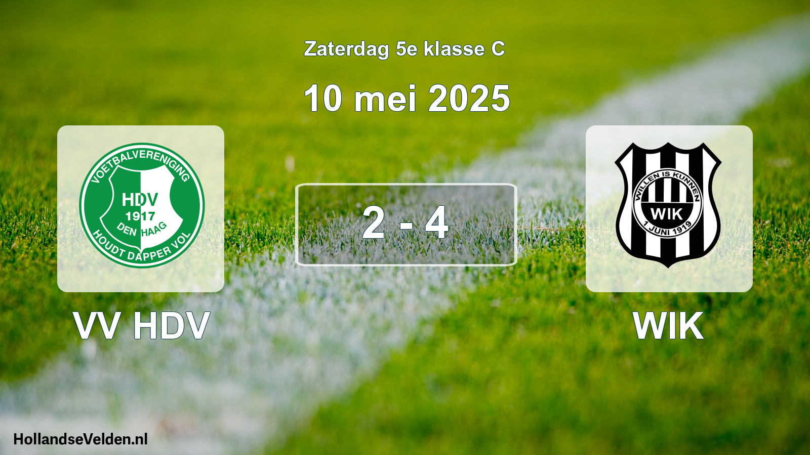 Total number of matches played: VV HDV - WIK 2 - 4 (10 May 2025)