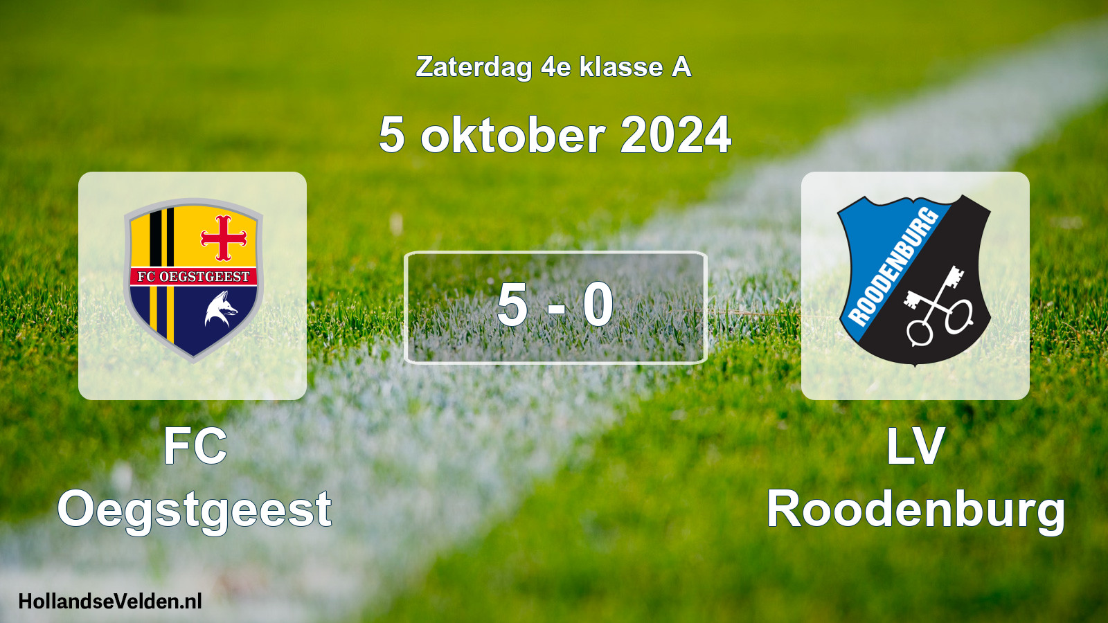 Total number of matches played: FC Oegstgeest - LV Roodenburg 5 - 0 (5 October 2024)