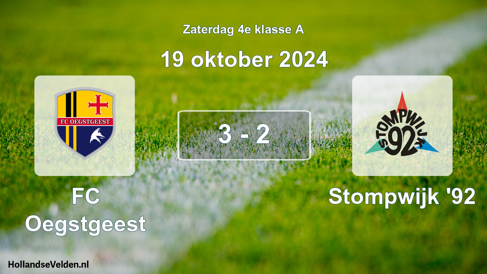 Total number of matches played: FC Oegstgeest - Stompwijk '92 3 - 2 (19 October 2024)