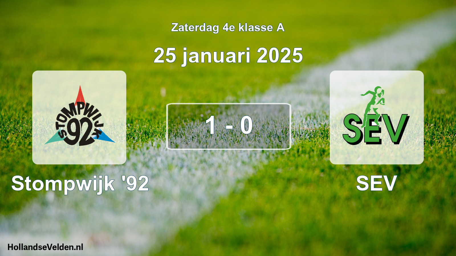 Total number of matches played: Stompwijk '92 - SEV 1 - 0 (25 January 2025)
