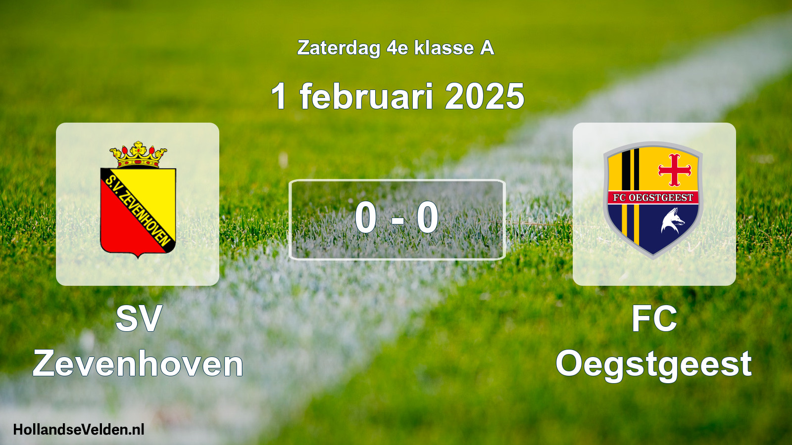 Total number of matches played: SV Zevenhoven - FC Oegstgeest 0 - 0 (1 February 2025)