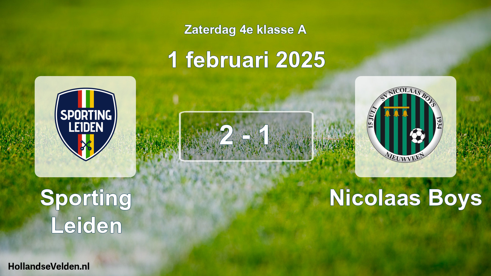 Total number of matches played: Sporting Leiden - Nicolaas Boys 2 - 1 (1 February 2025)