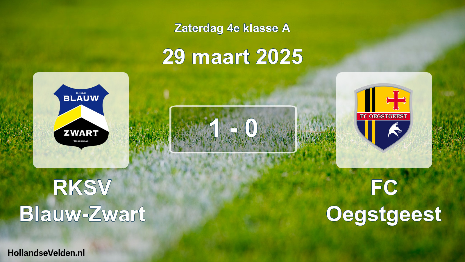 Total number of matches played: RKSV Blauw-Zwart - FC Oegstgeest 1 - 0 (29 March 2025)