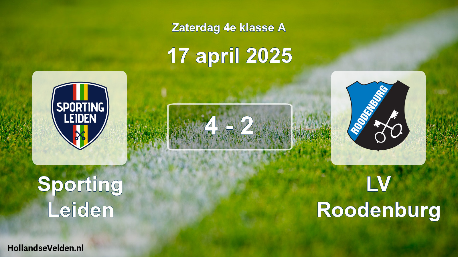 Total number of matches played: Sporting Leiden - LV Roodenburg 4 - 2 (17 April 2025)