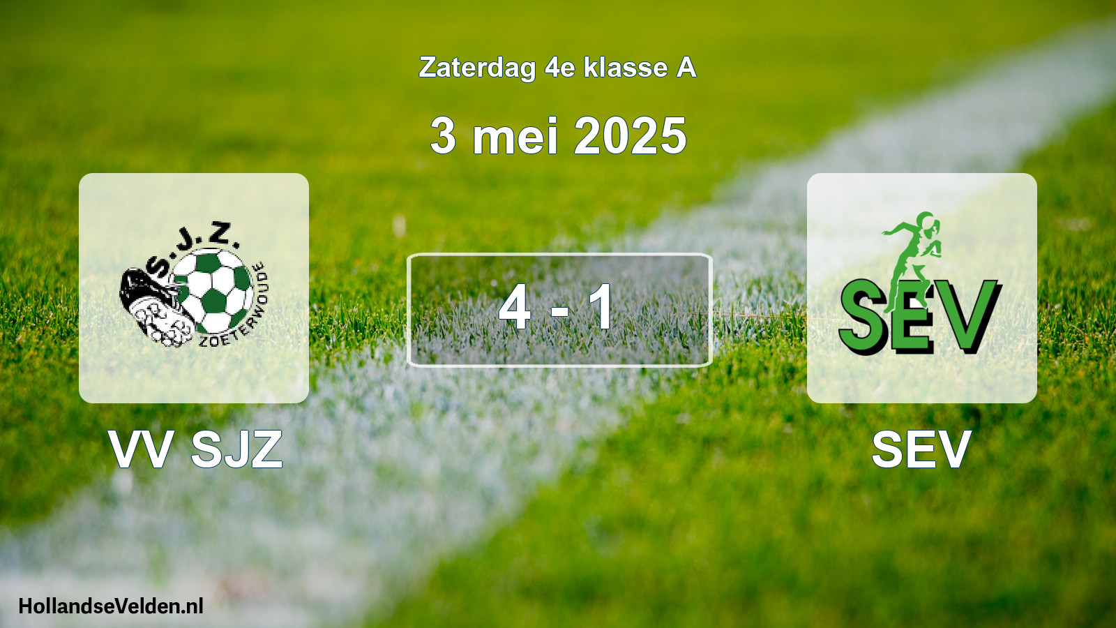Gespeelde wedstrijd: VV SJZ - SEV 4 - 1 (3 mei 2025)
