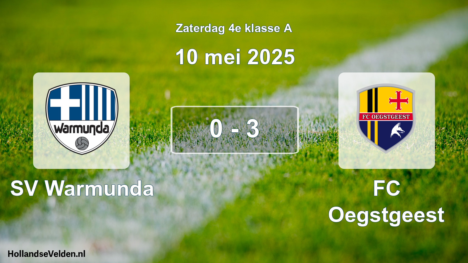 Total number of matches played: SV Warmunda - FC Oegstgeest 0 - 3 (10 May 2025)