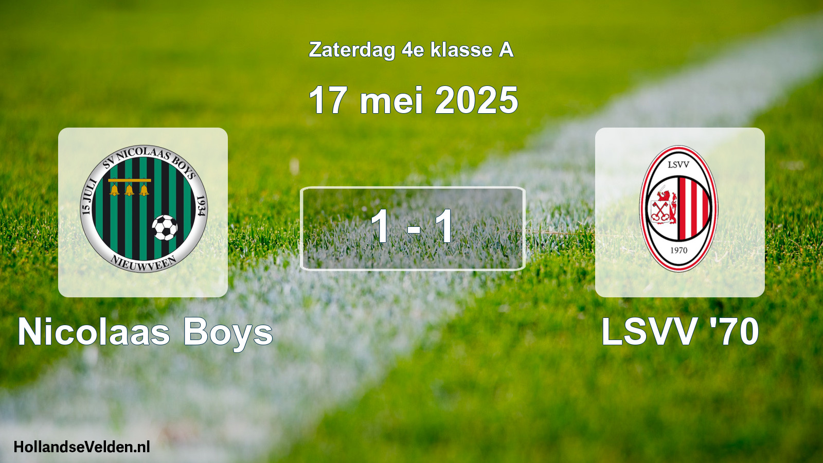 Total number of matches played: Nicolaas Boys - LSVV '70 1 - 1 (17 May 2025)