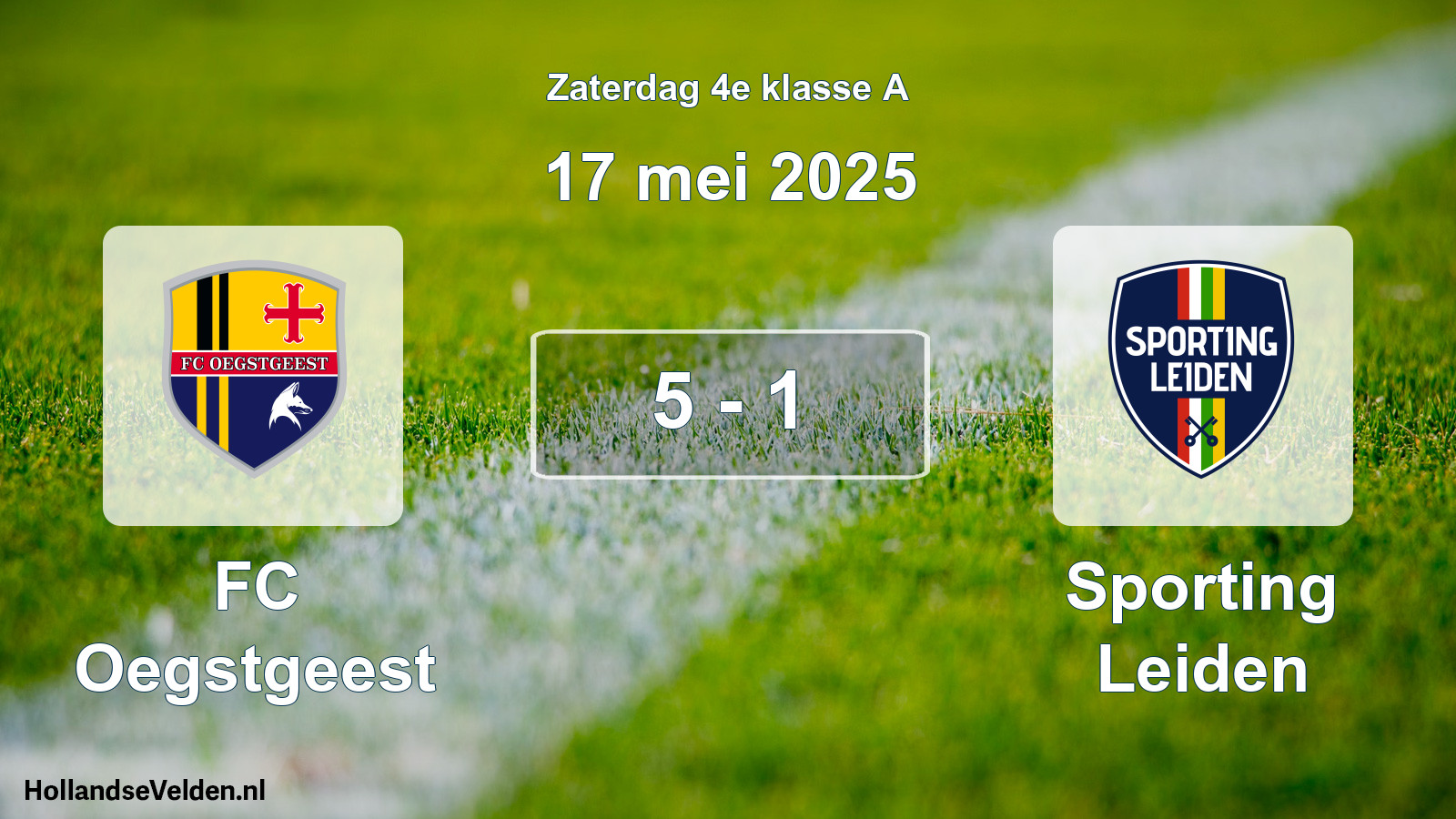 Total number of matches played: FC Oegstgeest - Sporting Leiden 5 - 1 (17 May 2025)