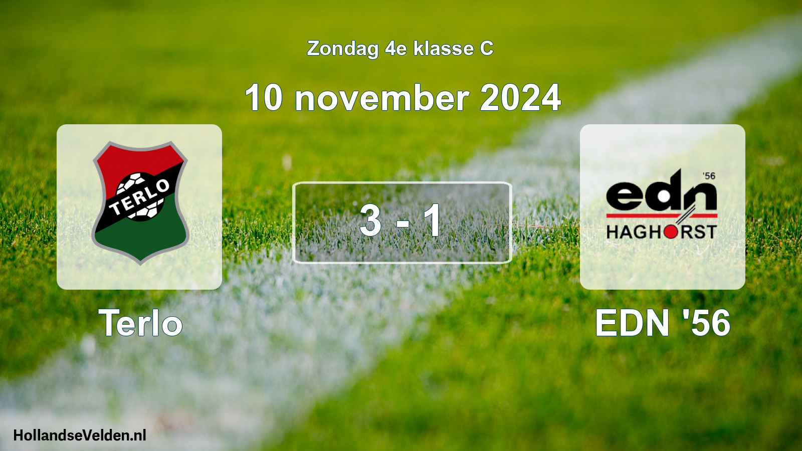 Total number of matches played: Terlo - EDN '56 3 - 1 (10 November 2024)