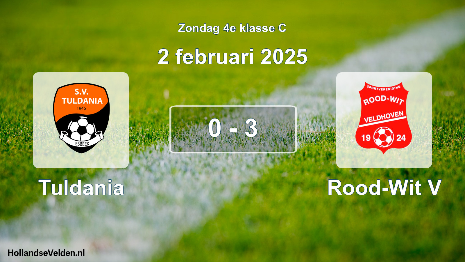 Total number of matches played: Tuldania - Rood-Wit V 0 - 3 (2 February 2025)