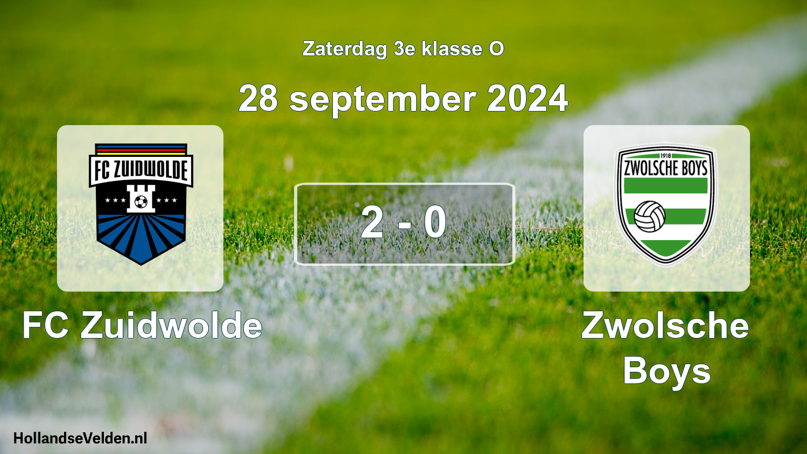 Total number of matches played: FC Zuidwolde - Zwolsche Boys 2 - 0 (28 September 2024)
