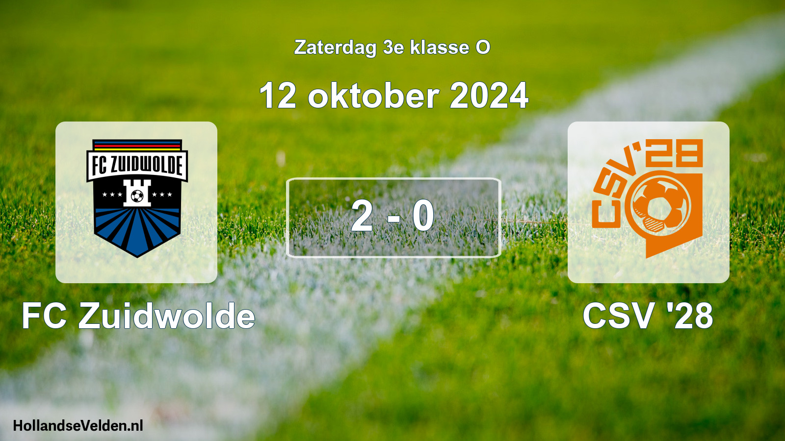 Total number of matches played: FC Zuidwolde - CSV '28 2 - 0 (12 October 2024)