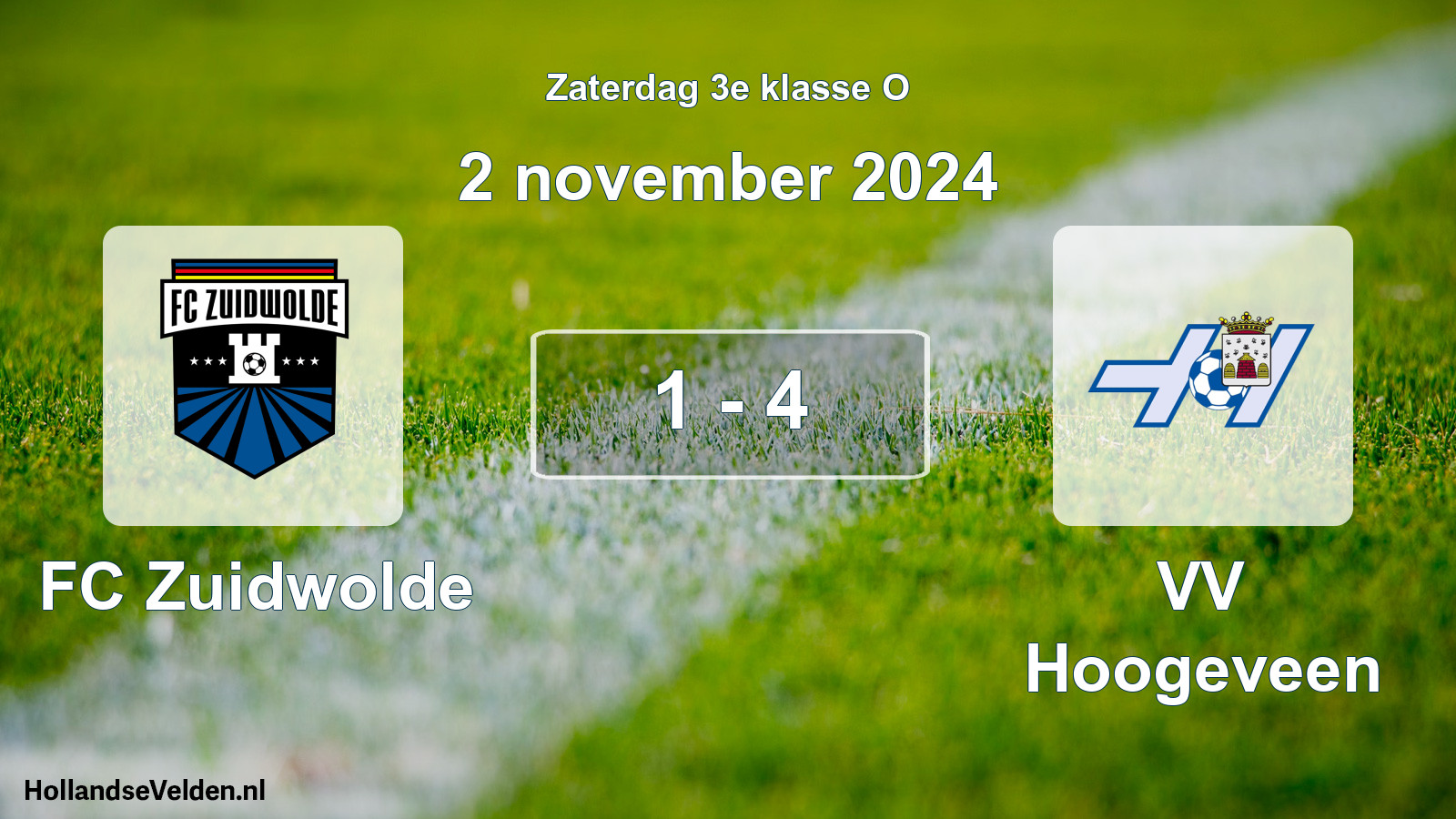 Total number of matches played: FC Zuidwolde - VV Hoogeveen 1 - 4 (2 November 2024)